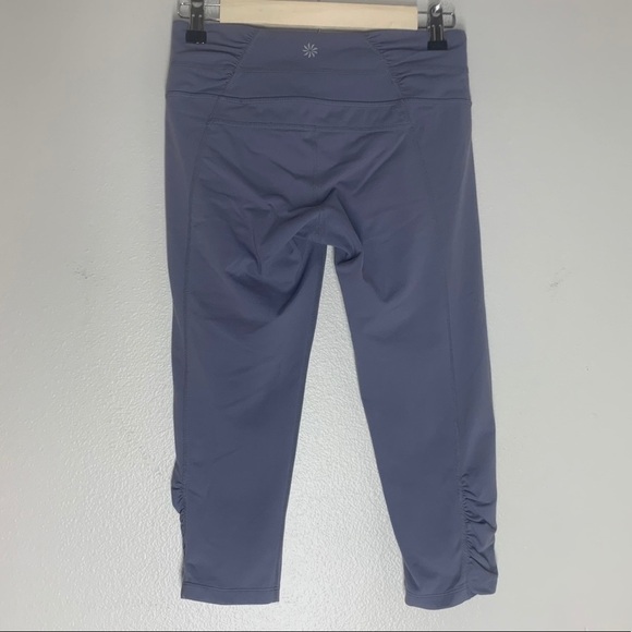 Athleta Balance Ruched Capri Leggings Purple Gray - Picture 1 of 10
